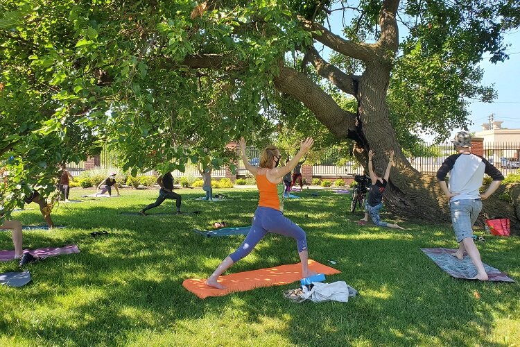 Saturday Morning Yoga at Scripps Park.