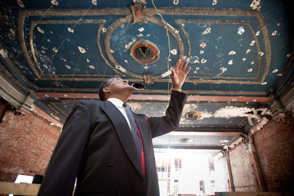 The ceiling over the stage in the Garden Theatre will be restored to its former glory.