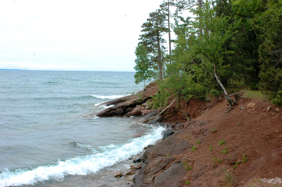 The Lake Superior shoreline. 
