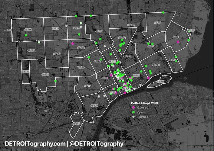 Mapping Detroit coffee shops