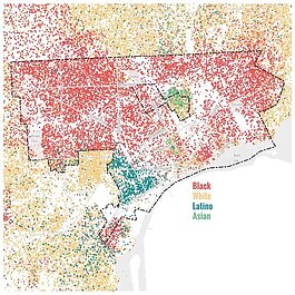 Detroit racial dot map