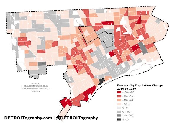 Detroit's population change