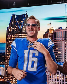 Detroit Lions quarterback Jared Goff dons a pair of Cartier frames.