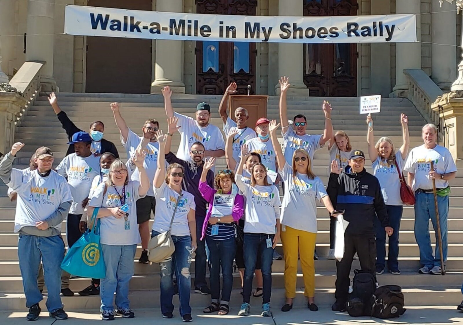 Community mental health agencies from all over the state came to the 2024 rally to show support for their clients and friends and to advocate for a stronger mental health system. 