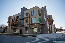 The Ribbon, a new mixed-use development in East English Village, includes 18 rental units reserved for tenants making 80% or less of the area median income.