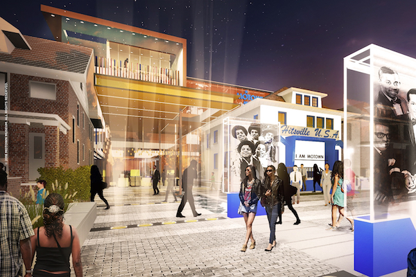 Artistic rendering of the expanded Motown Museum