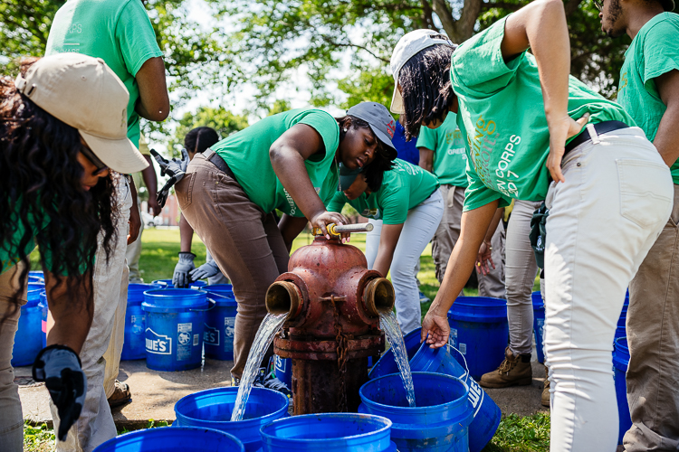 Green Corps members fill up bucks