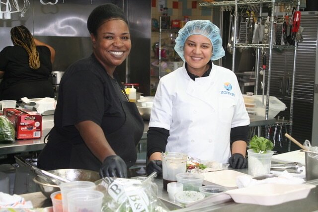 Culinary students in Zaman International's training kitchen