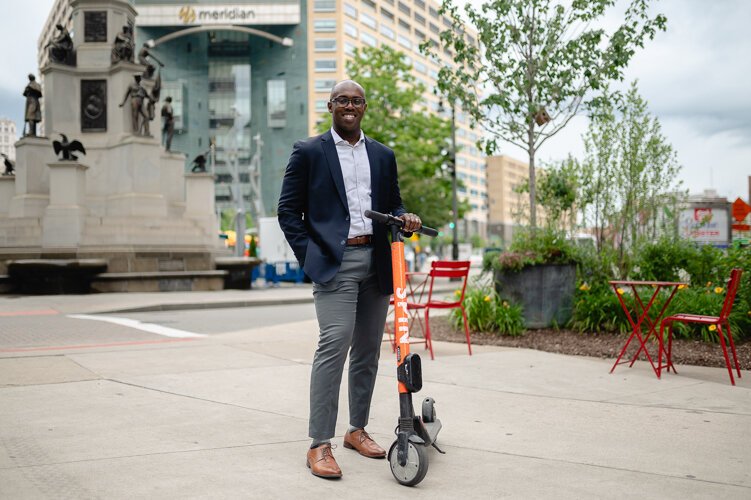 Justin Snowden in downtown Detroit.