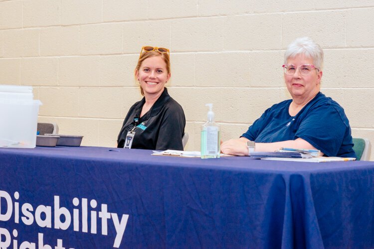 Nurse Teresa Crawford and DRM's Tamela Phillips at the Burma Center COVID-19 clinic.