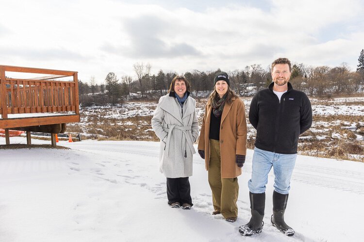 Sarah Richmond of Springfield Parks & Recreation, Melissa Prowse of Oakland County Parks & Recreation, and Mike Losey of Springfield Township have worked together on multiple projects to steward park land in northern Oakland County