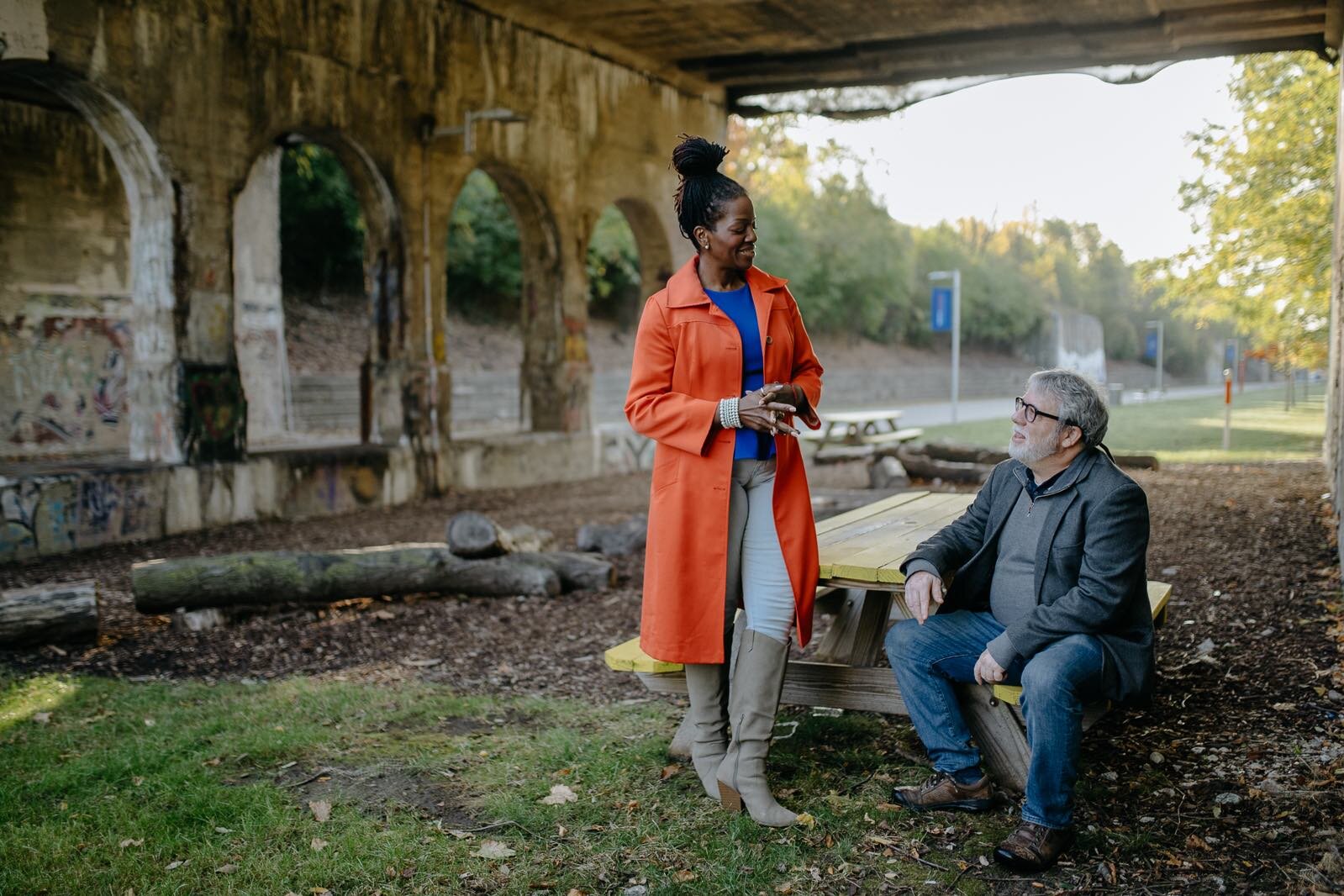 DEYA co-founders Nafeesah Simonette and Rick Sperling at the Dequindre Cut