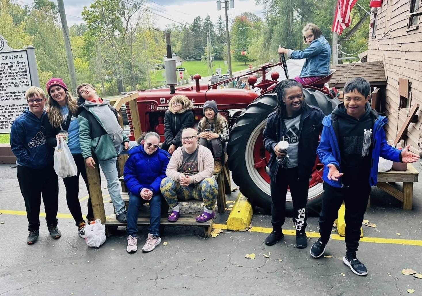 A Teen Tastic group—a GiGi's group focused on 13-17 year olds—on a trip to a cider mill