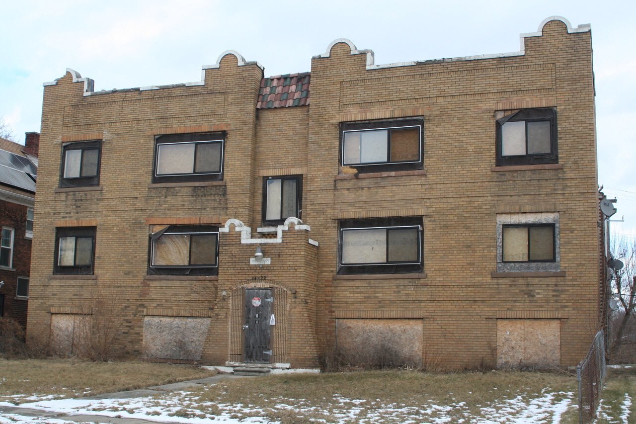 The blond brick apartment building, long empty, at 14022 La Salle Blvd. is right next store to HOPE Village Revitalization’s headquarters and eco-demonstration home