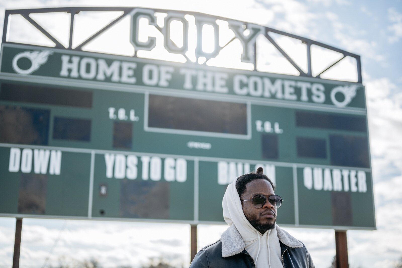 Dujuan Kennedy on the Cody High School football field