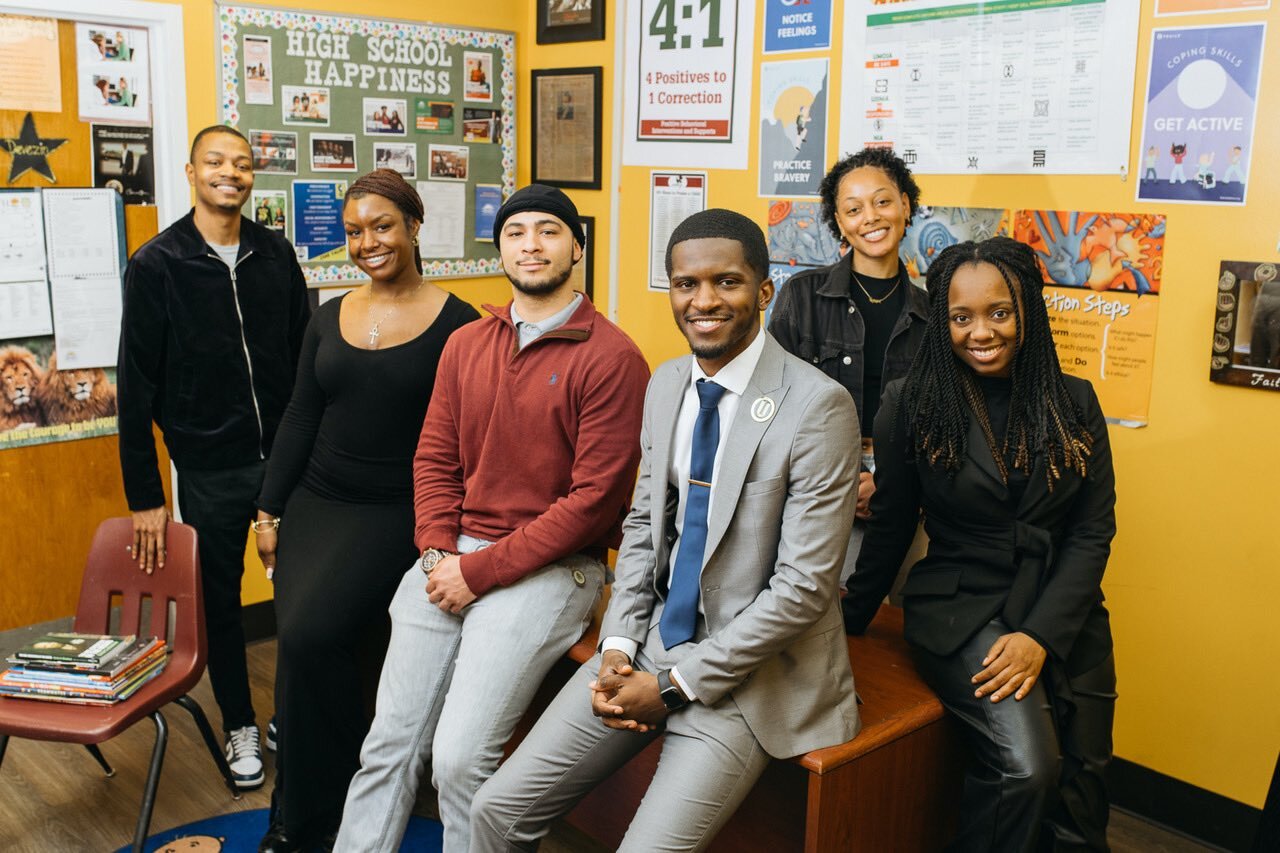 The young team at Umoja Debate League (L to R): Darcell Brown, Jaida Morgan, Deon Davidson, Jerjuan Howard, Jeorgia Jones and Taylor James