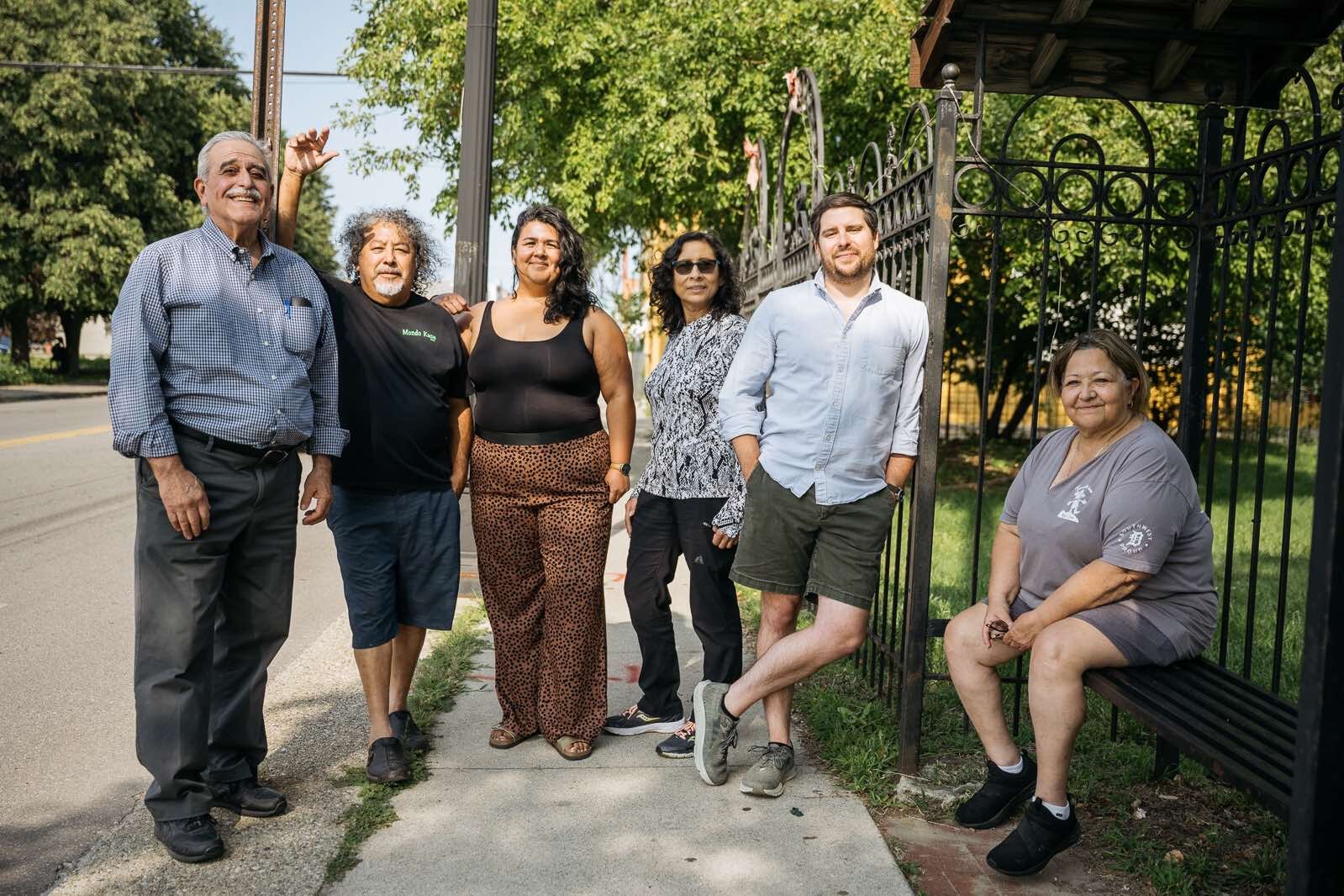 Hubbard Richard neighborhood champions and activists: (L to R): Ray Lozano, Reuben Romero, Cinthya Casillas, Enriqueta Kozakowski, Sam Butler and Suzy Villarreal-Garza