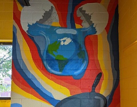 Mural at Friendship House by local artist Zelda (Project World Builder), sourced with the help of Lynn Blasey, Vice Chair of Hamtramck Arts and Culture Commission