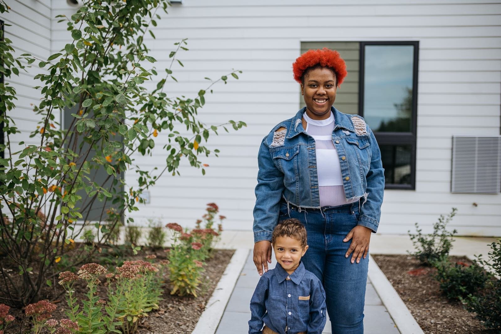 Izzy Williams and her son AttiQus are new residents at Dr. Maya Angelou Village